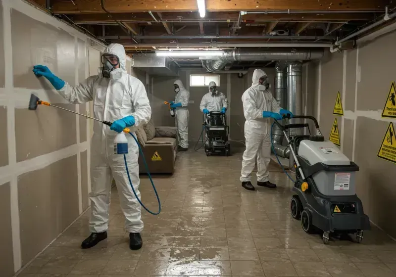 Basement Moisture Removal and Structural Drying process in Walden, TN